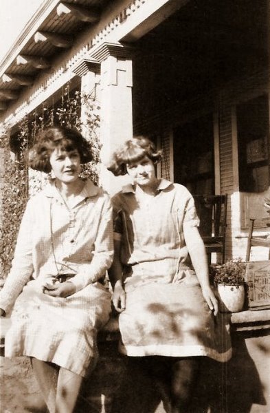 Ruby and her sister Myra, 1924
